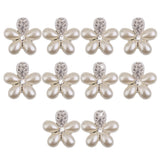 Maxbell 40pcs Rhinestone Button FlatBack Crystal Beige Pearl scrapbook Embellishment