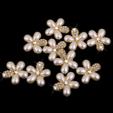 Maxbell 40pcs Rhinestone Button FlatBack Crystal Beige Pearl scrapbook Embellishment