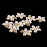 Maxbell 40pcs Rhinestone Button FlatBack Crystal Beige Pearl scrapbook Embellishment
