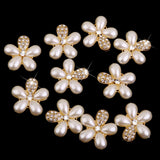 Maxbell 40pcs Rhinestone Button FlatBack Crystal Beige Pearl scrapbook Embellishment