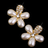 Maxbell 40pcs Rhinestone Button FlatBack Crystal Beige Pearl scrapbook Embellishment