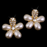 Maxbell 40pcs Rhinestone Button FlatBack Crystal Beige Pearl scrapbook Embellishment