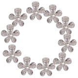 Maxbell 7xPhenovo Crystal Flower Rhinestone Buttons DIY Craft Embellishment Silver