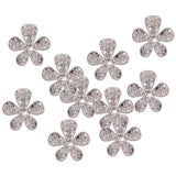 Maxbell 7xPhenovo Crystal Flower Rhinestone Buttons DIY Craft Embellishment Silver