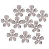 Maxbell 7xPhenovo Crystal Flower Rhinestone Buttons DIY Craft Embellishment Silver