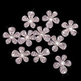 Maxbell 7xPhenovo Crystal Flower Rhinestone Buttons DIY Craft Embellishment Silver