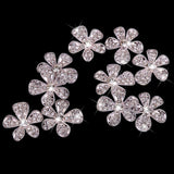 Maxbell 7xPhenovo Crystal Flower Rhinestone Buttons DIY Craft Embellishment Silver