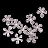 Maxbell 7xPhenovo Crystal Flower Rhinestone Buttons DIY Craft Embellishment Silver