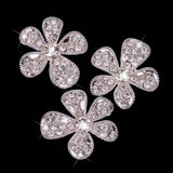 Maxbell 7xPhenovo Crystal Flower Rhinestone Buttons DIY Craft Embellishment Silver