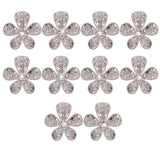 Maxbell 7xPhenovo Crystal Flower Rhinestone Buttons DIY Craft Embellishment Silver