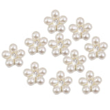 Maxbell 4xPhenovo Crystal Rhinestone Pearl Flower Buttons DIY Wedding Bouquet 10pcs