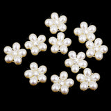Maxbell 40pcs Rhinestone Button FlatBack Crystal Beige Pearl scrapbook Embellishment