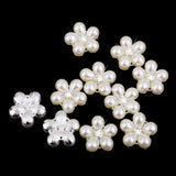 Maxbell 40pcs Rhinestone Button FlatBack Crystal Beige Pearl scrapbook Embellishment