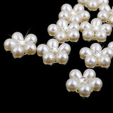 Maxbell 40pcs Rhinestone Button FlatBack Crystal Beige Pearl scrapbook Embellishment