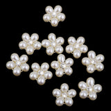 Maxbell 40pcs Rhinestone Button FlatBack Crystal Beige Pearl scrapbook Embellishment