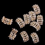 Maxbell 12x10 Assorted Gold Crystal Rhinestone Button Brooch Bouquet Crystal
