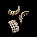 Maxbell 12x10 Assorted Gold Crystal Rhinestone Button Brooch Bouquet Crystal