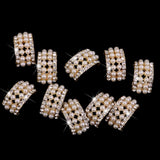 Maxbell 4x10 Assorted Gold Crystal Rhinestone Button Brooch Bouquet Crystal