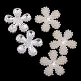 Maxbell 35pcs Crystal Rhinestone Pearl Flower Buttons Flatback Embellishment DIY Crafts