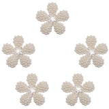 Maxbell 35pcs Crystal Rhinestone Pearl Flower Buttons Flatback Embellishment DIY Crafts