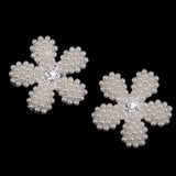 Maxbell 35pcs Crystal Rhinestone Pearl Flower Buttons Flatback Embellishment DIY Crafts