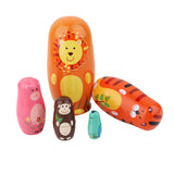 Maxbell Hand Painted Wooden Nesting Dolls Animal Russian Dolls