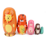 Maxbell Hand Painted Wooden Nesting Dolls Animal Russian Dolls