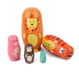 Maxbell Hand Painted Wooden Nesting Dolls Animal Russian Dolls