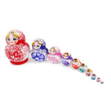 Maxbell 10PCS Multi-Color Painted Wooden Girl Russian Nesting Dolls
