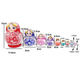 Maxbell 10PCS Multi-Color Painted Wooden Girl Russian Nesting Dolls