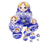 Maxbell 10PCS Painted Flowers Wooden Russian Nesting Dolls