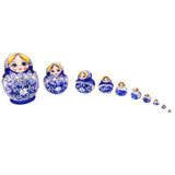 Maxbell 10PCS Painted Flowers Wooden Russian Nesting Dolls