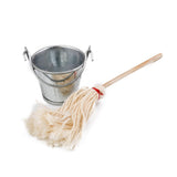Maxbell Metal Bucket & Mop + Trolley Cart 1:12 Doll House Miniature Garden Kitchen Decor