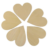 Maxbell Wooden Blank Heart Embellishments for DIY Crafts 120 x 3mm 5pcs