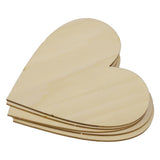 Maxbell Wooden Blank Heart Embellishments for DIY Crafts 120 x 3mm 5pcs