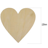 Maxbell Wooden Blank Heart Embellishments for DIY Crafts 120 x 3mm 5pcs
