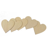 Maxbell Wooden Blank Heart Embellishments for DIY Crafts 120 x 3mm 5pcs