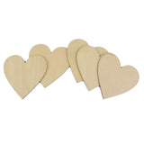 Maxbell Wooden Blank Heart Embellishments for DIY Crafts 120 x 3mm 5pcs