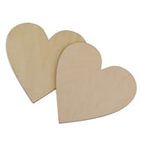 Maxbell Wooden Blank Heart Embellishments for DIY Crafts 120 x 3mm 5pcs