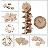 Maxbell Wooden Blank Heart Embellishments for DIY Crafts 150 x 3mm 5pcs