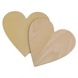 Maxbell Wooden Blank Heart Embellishments for DIY Crafts 150 x 3mm 5pcs