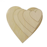 Maxbell Wooden Blank Heart Embellishments for DIY Crafts 150 x 3mm 5pcs