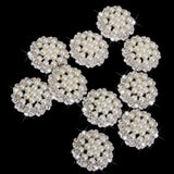 Maxbell 20pcs Crystal Rhinestone Pearl Flower Embellishments Button Flatback DIY Craft