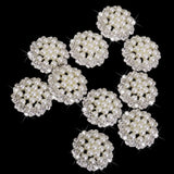 Maxbell 10pcs Crystal Rhinestone Pearl Flower Embellishments Button 30mm - Aladdin Shoppers