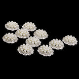 Maxbell 20pcs Crystal Rhinestone Pearl Flower Embellishments Button Flatback DIY Craft