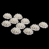 Maxbell 10pcs Crystal Rhinestone Pearl Flower Embellishments Button 30mm - Aladdin Shoppers