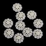 Maxbell 20pcs Crystal Rhinestone Pearl Flower Embellishments Button Flatback DIY Craft