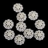 Maxbell 10pcs Crystal Rhinestone Pearl Flower Embellishments Button 30mm - Aladdin Shoppers