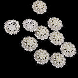 Maxbell 10pcs Crystal Rhinestone Pearl Flower Embellishments Button 30mm - Aladdin Shoppers