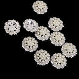 Maxbell 20pcs Crystal Rhinestone Pearl Flower Embellishments Button Flatback DIY Craft